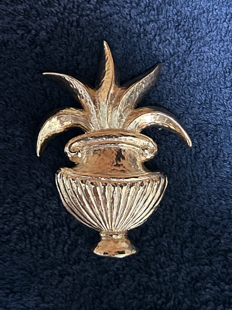 Givenchy Brooch. Rare Find Gold Tone Greek Urn Design.